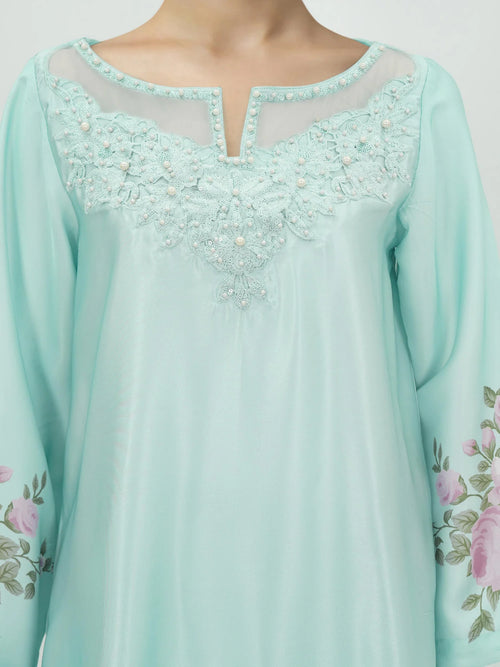 3 Piece Silk Suit Embroidered (Limelight)