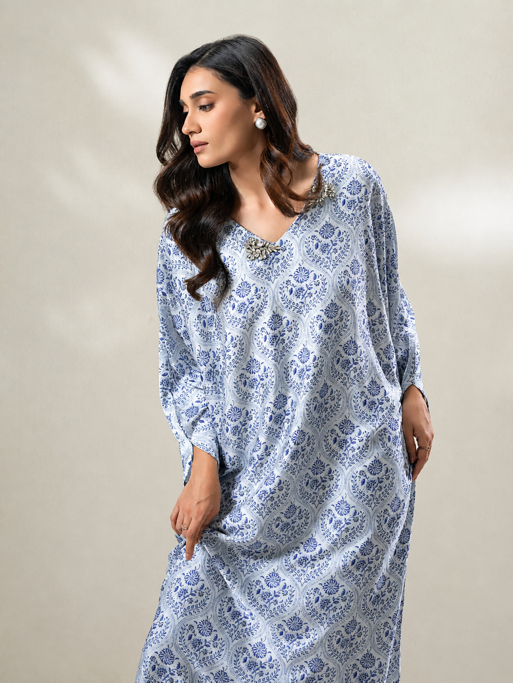 Kaftan with side slits (limelight)