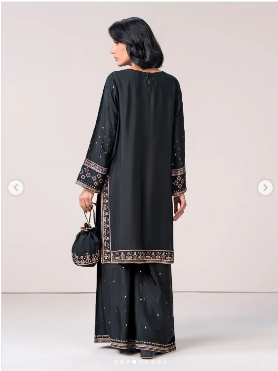 EMBROIDERED RAW SILK 2 PIECE SUIT (Limelight)