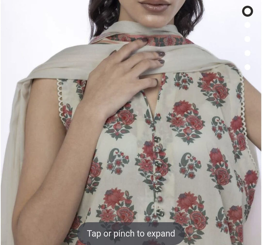 3 piece Sleeveless Suit -Khaadi