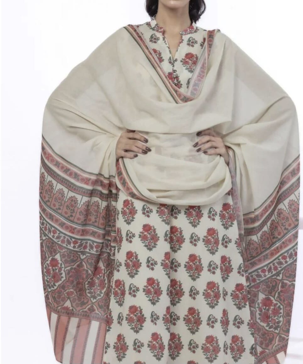 3 piece Sleeveless Suit -Khaadi
