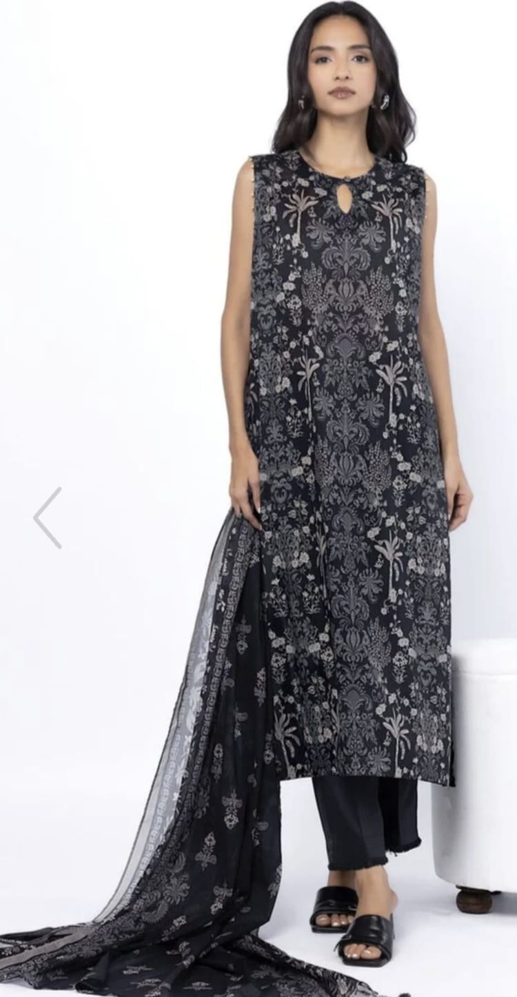 3 piece Sleeveless Suit - Khaadi