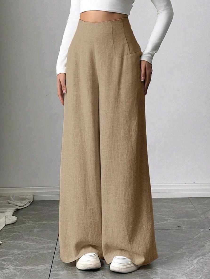 High Waisted Linen Trousers