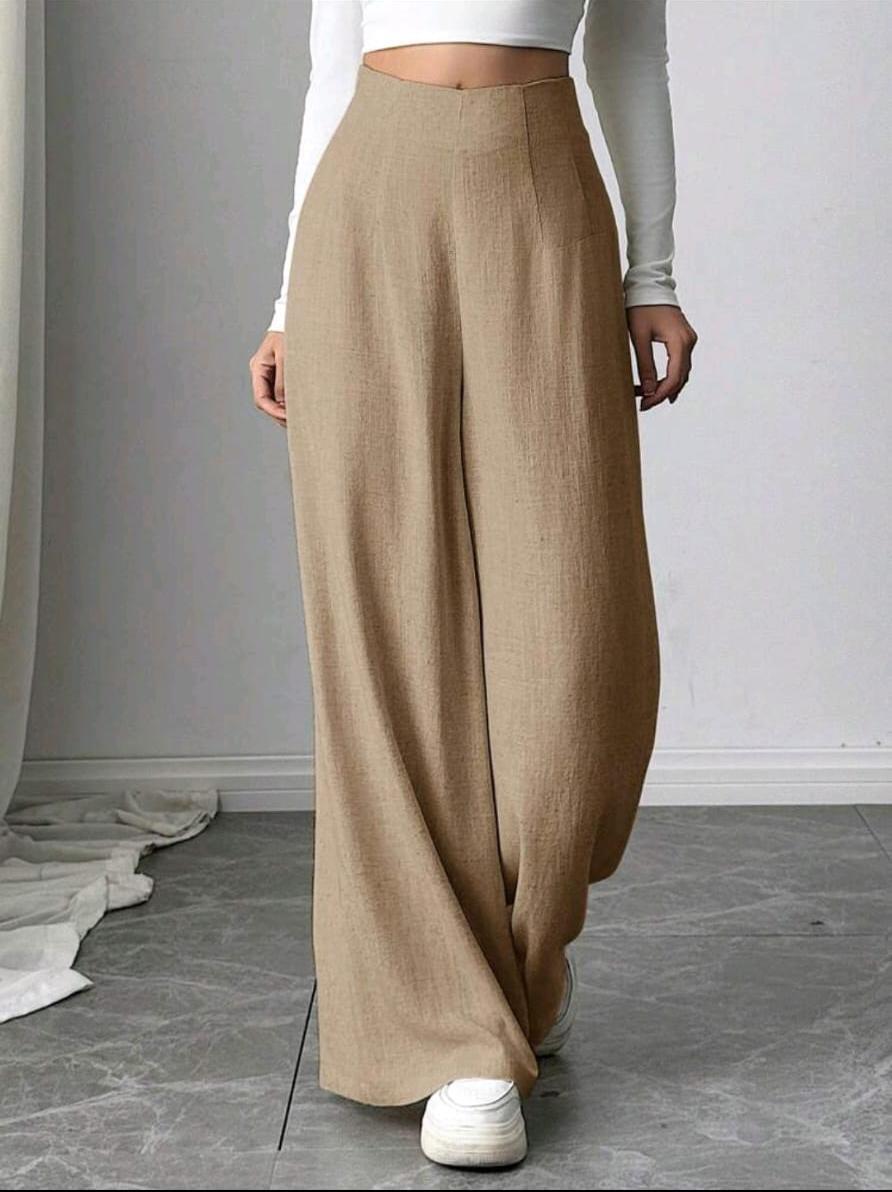 High Waisted Linen Trousers