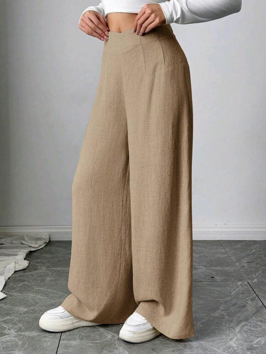 High Waisted Linen Trousers