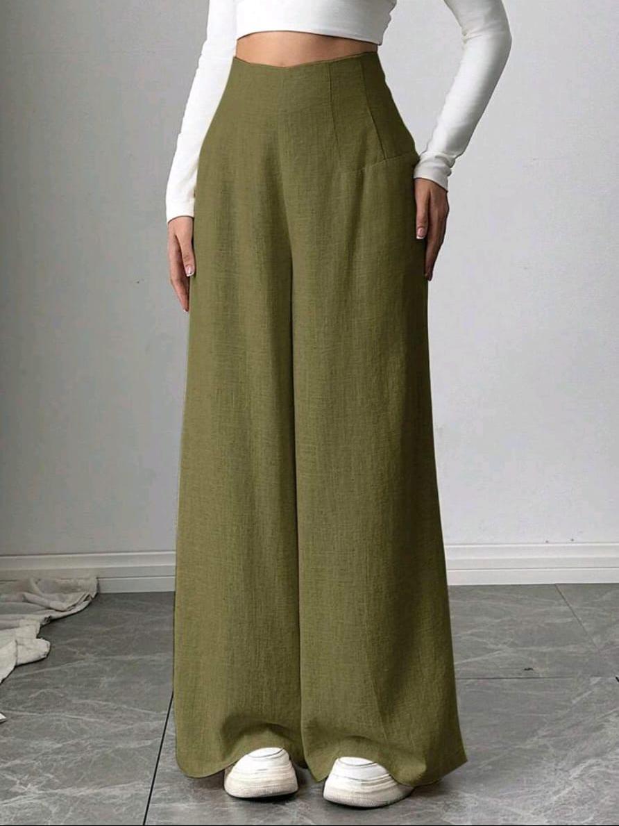 High Waisted Linen Trousers