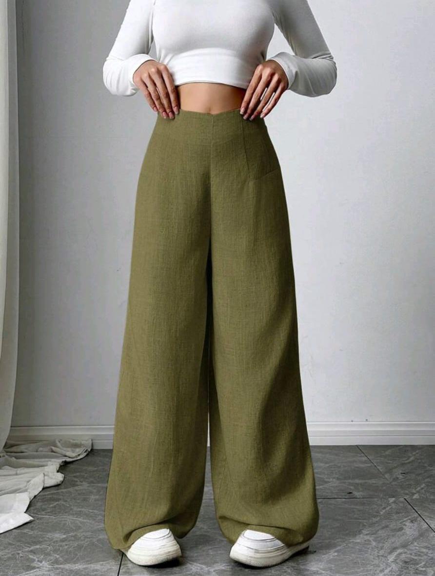 High Waisted Linen Trousers