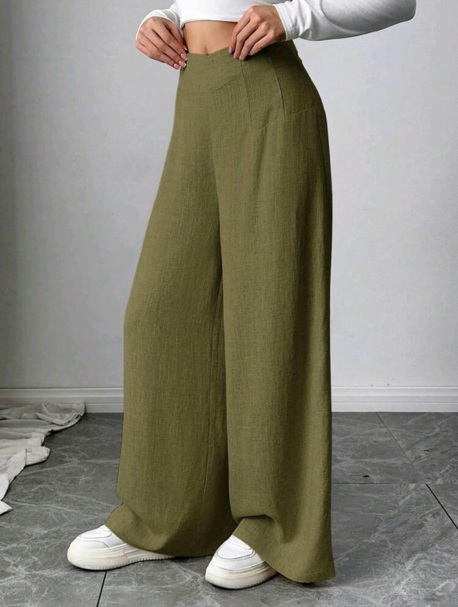 High Waisted Linen Trousers