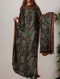 Midnight Paisley Kaftan Set with Dupatta