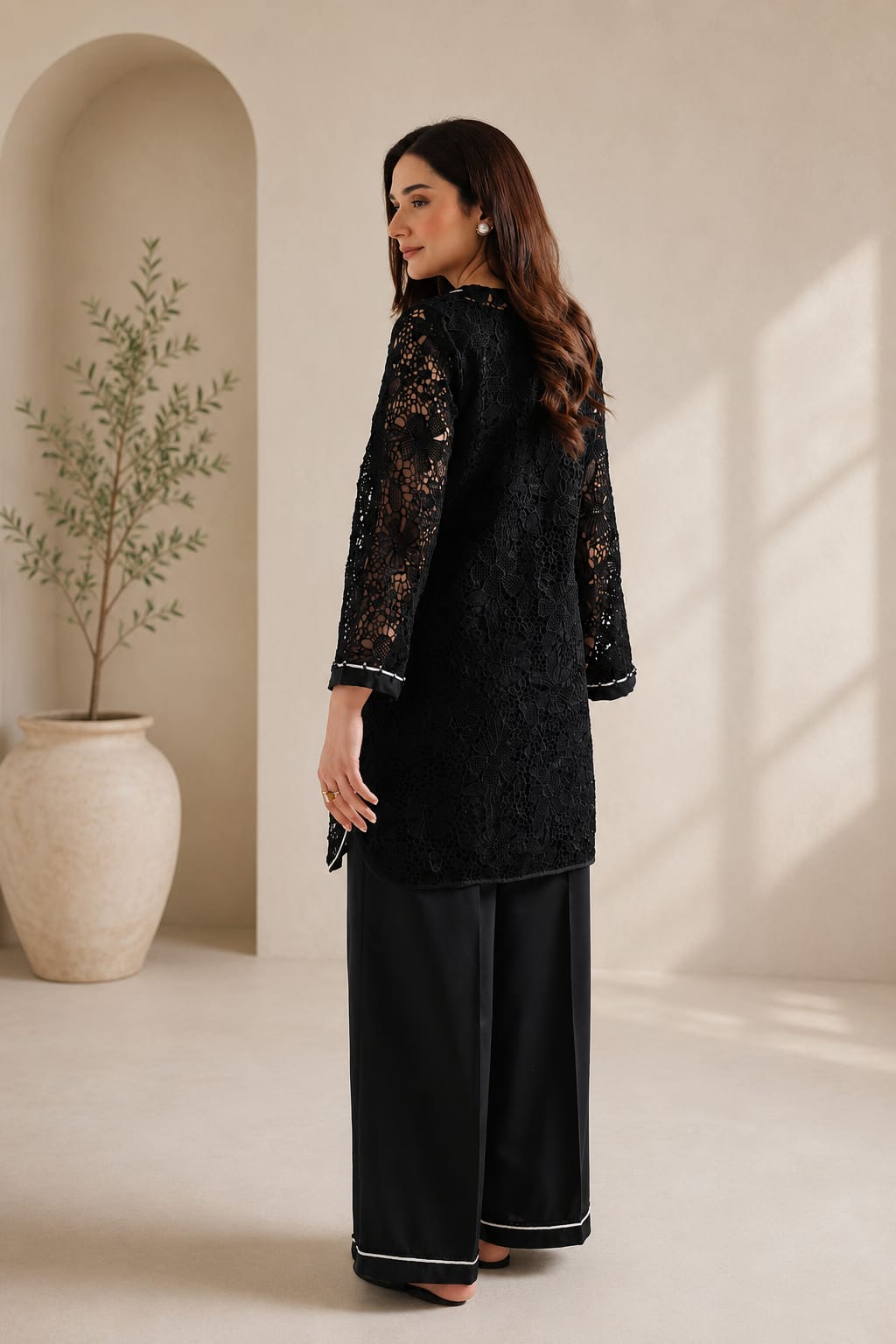 Black EMBROIDERED SUIT - Ethnic