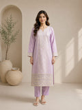 2 Piece Satin Suit- Full Embroidered - Limelight