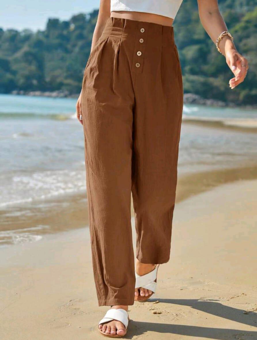 High Waisted Cotton Pants