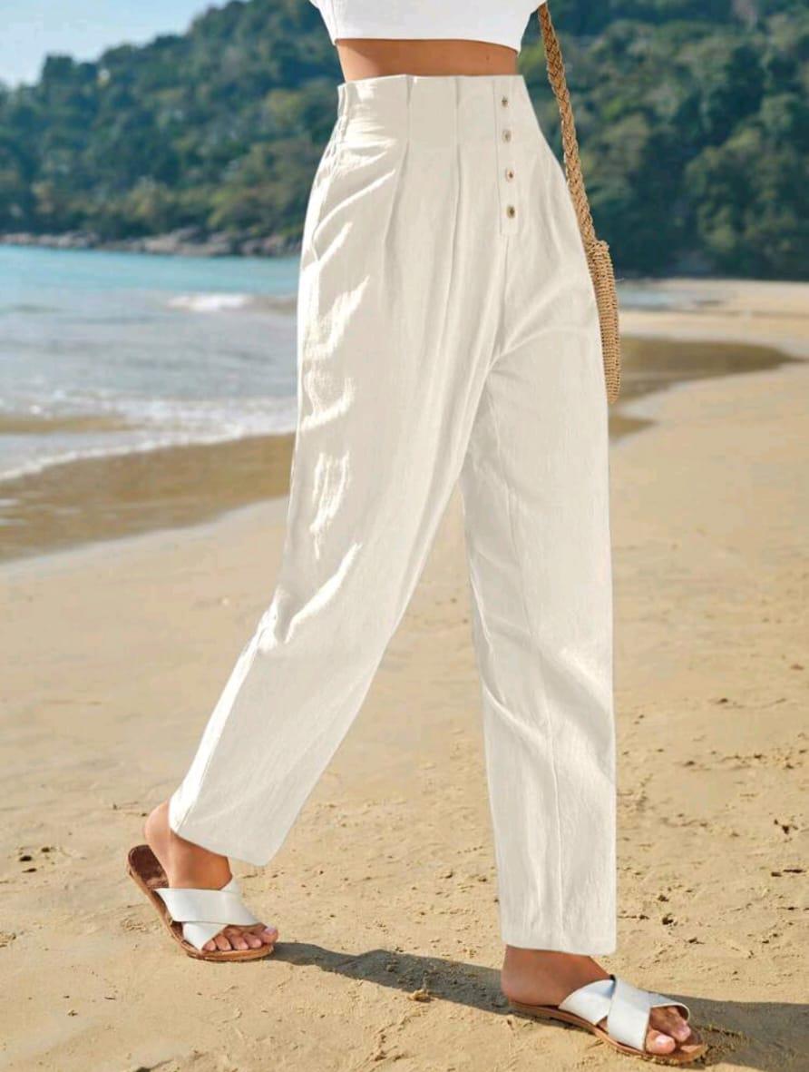High Waisted Cotton Pants